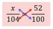 x with 100 and 104 with 52