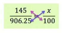 145 with 100 and 906.25 with x