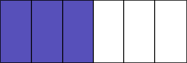 Visual representation of 3/6.