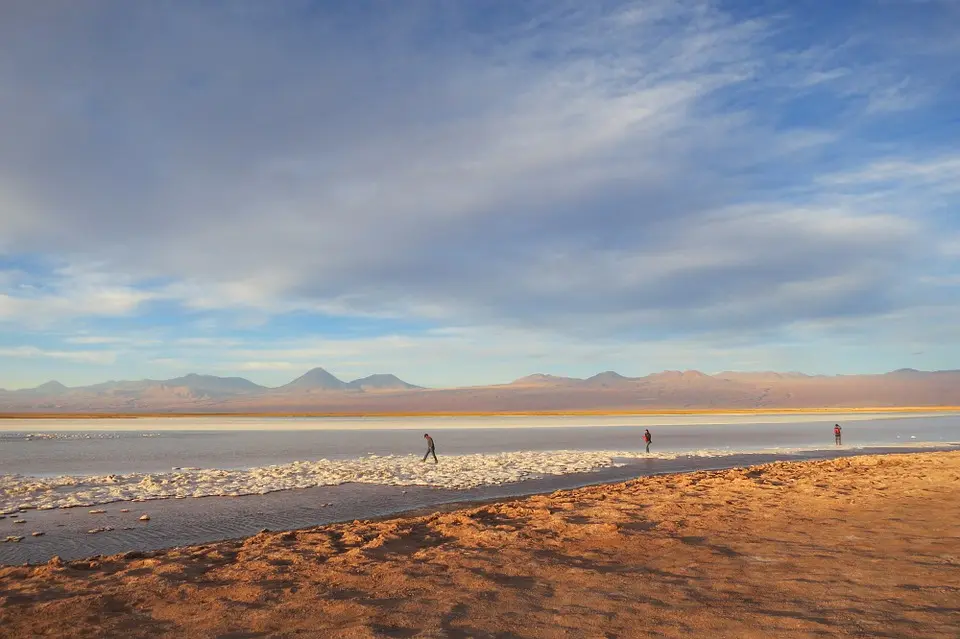 A coastal desert where the water is visible