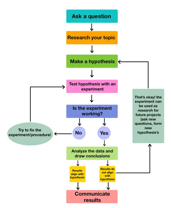 Image showing an in depth breakdown of the scientific method and the steps involved! 
