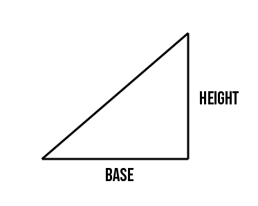 A right triangle with its base and height labeled.