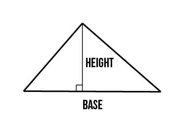 A right triangle with its base and height labeled.