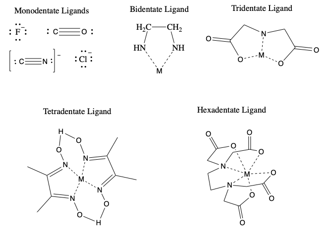 Image shows examples of different ligands