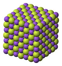 An example showing the atoms that make up the compound sodium chloride.