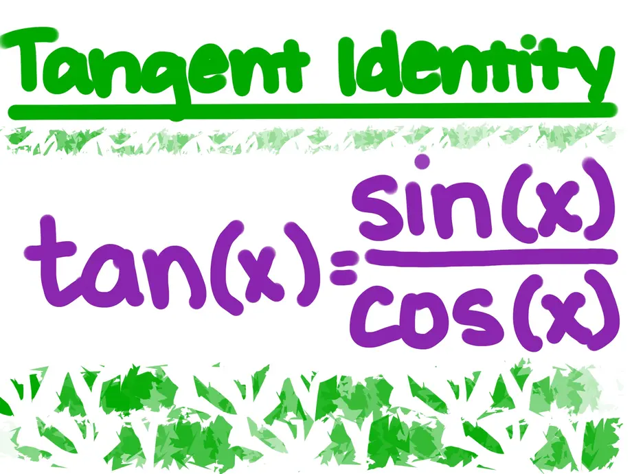 Tangent Identity
tan(x) = sin(x)/cos(x)