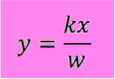 y = (kx)/w